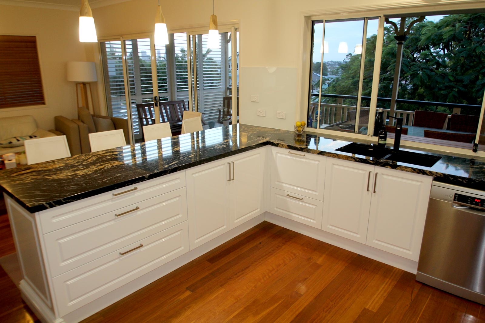 Spacious Kitchen with Marble Bench Tops, Brisbane