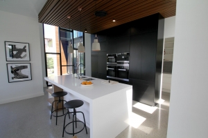 Modern clean lines and the warmth of timber. Custom kitchen designs Brisbane