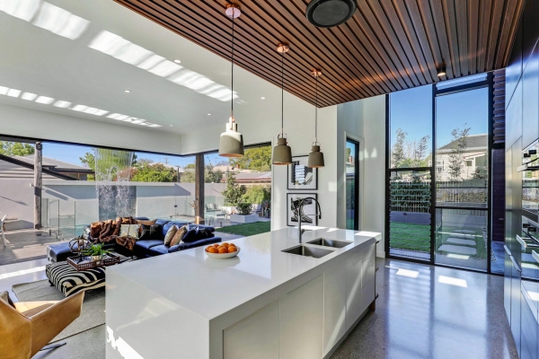 Modern clean lines and the warmth of timber. Custom kitchen designs Brisbane