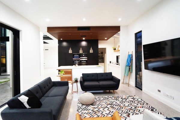 Modern clean lines and the warmth of timber. Custom kitchen designs Brisbane