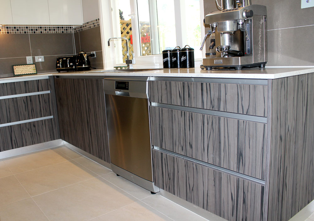 This Westlake kitchen was transformed using custom-designed cabinets